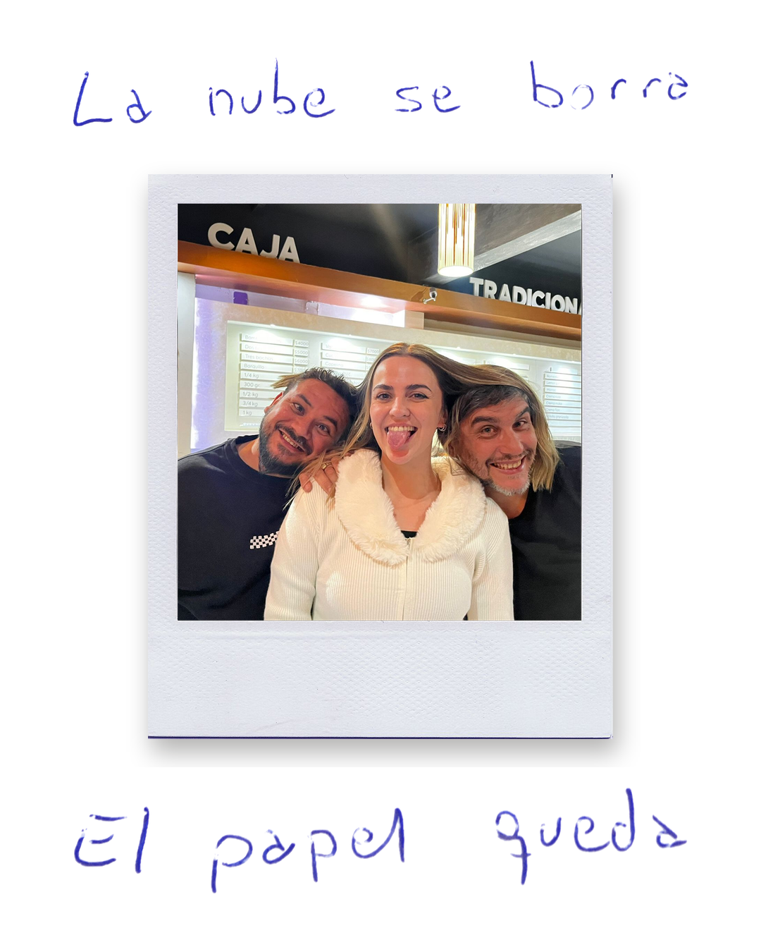 Foto impresa en formato Mini Retro con dedicatoria escrita a mano